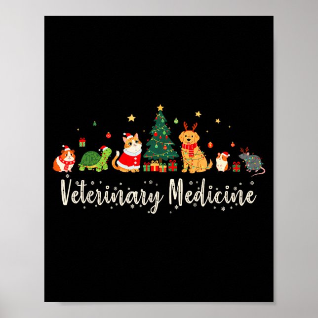 Vet Tech Animal Christmas Xmas Vibes Veterinary Me Poster (Framsidan)