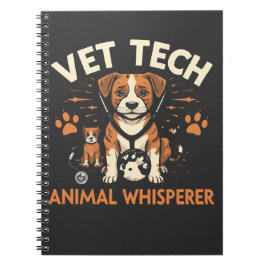 Vet Tech Animal Whisperer Cute Puppy Stethoscope Anteckningsbok