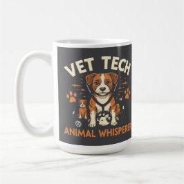 Vet Tech Animal Whisperer Cute Puppy Stethoscope Kaffemugg