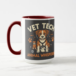 Vet Tech Animal Whisperer Cute Puppy Stethoscope Mugg
