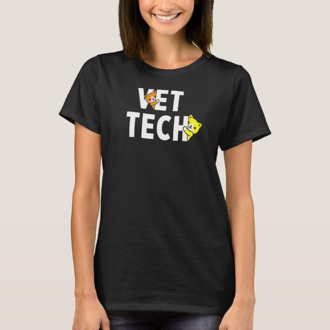 Vet Tech Cat Kitten Veterinarian Veterinary Techni T Shirt (Framsida)