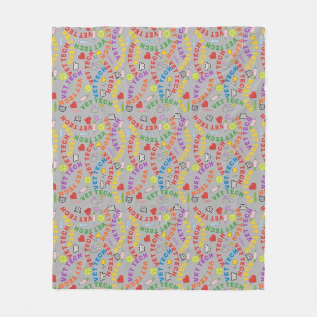 Vet Tech Colorful Lettering Fleecefilt (Framsidan)