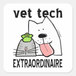 Vet Tech Extraordinaire Fyrkantigt Klistermärke