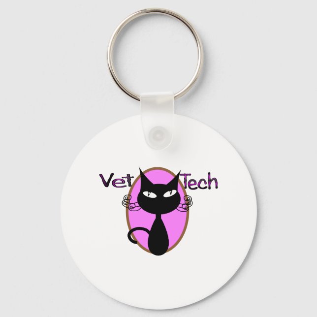 Vet Tech Gifts "Adsible Cat Design" Nyckelring (Framsida)