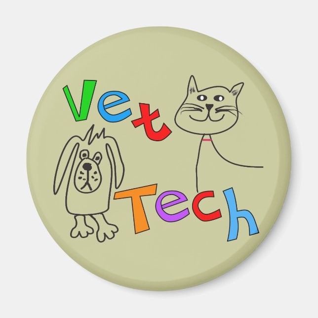 Vet Tech Gifts, veterinärtekniker Magnet (Framsidan)