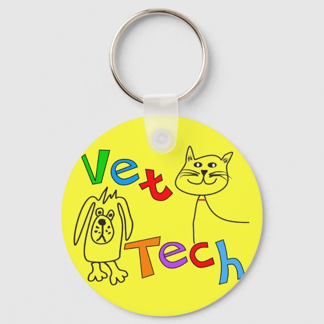 Vet Tech Gifts, veterinärtekniker Nyckelring (Framsida)