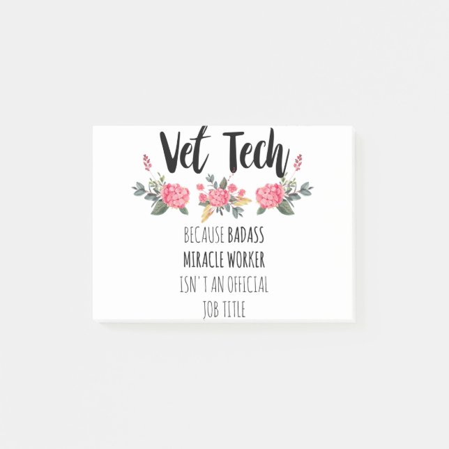Vet Tech Gratitude Appreciation Tack Gift Post-it Block (Framsida)