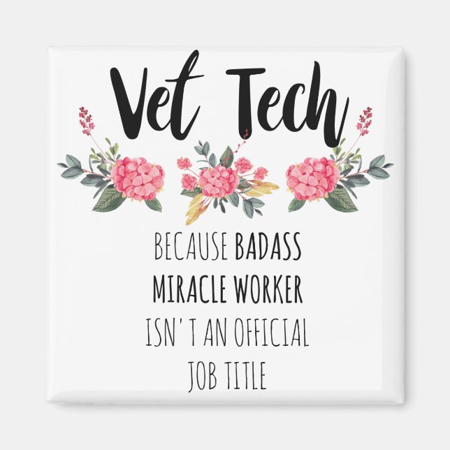 Vet Tech Gratitude Apprecision Tack Gift Magnet (Framsidan)