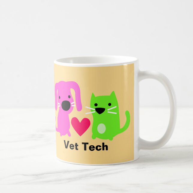 Vet Tech Hund & Cat & Heart Mugg (Höger)