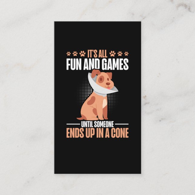 Vet Tech Hund Cone Humor Veterinarian Visitkort (Framsida)