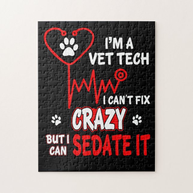 Vet Tech Kan_t laga Crazy T Shirt Pussel (Vertikal)
