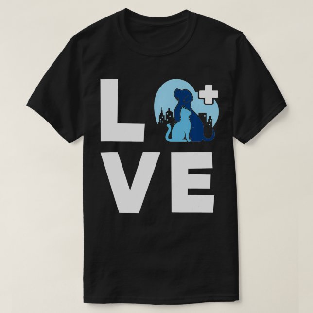 Vet Tech Kärlek Animal Veterinary Techn T Shirt (Design framsida)