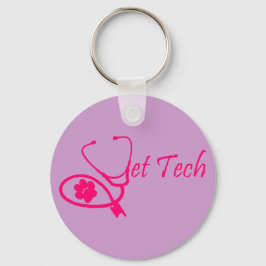 vet tech keychain pink nyckelring