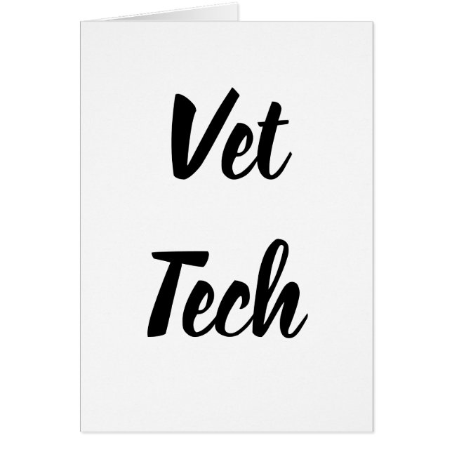 Vet Tech-kort Hälsningskort (Framsidan)