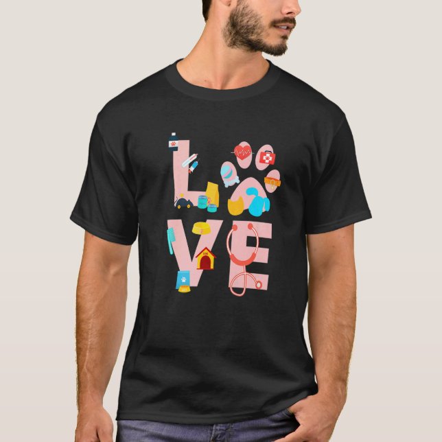 Vet Tech Love  Veterinary Technician  1 T Shirt (Framsida)
