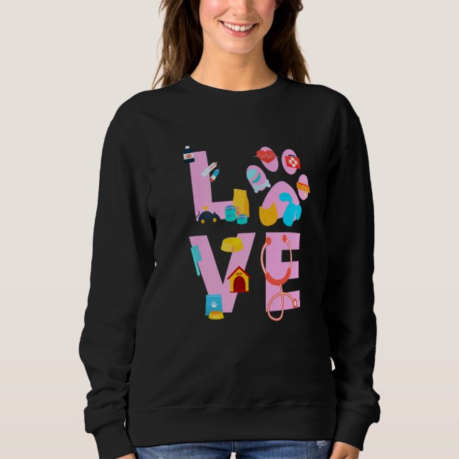 Vet Tech Love  Veterinary Technician  4 T Shirt (Framsida)