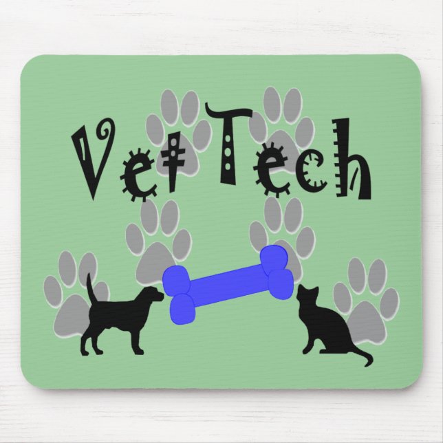 Vet TECH med hundben Musmatta (Framsidan)