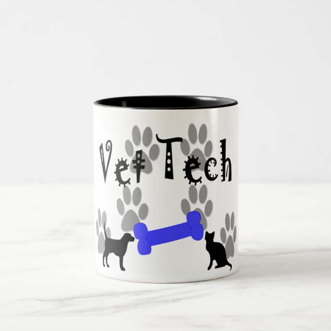 Vet TECH med hundben Två-Tonad Mugg (Center)