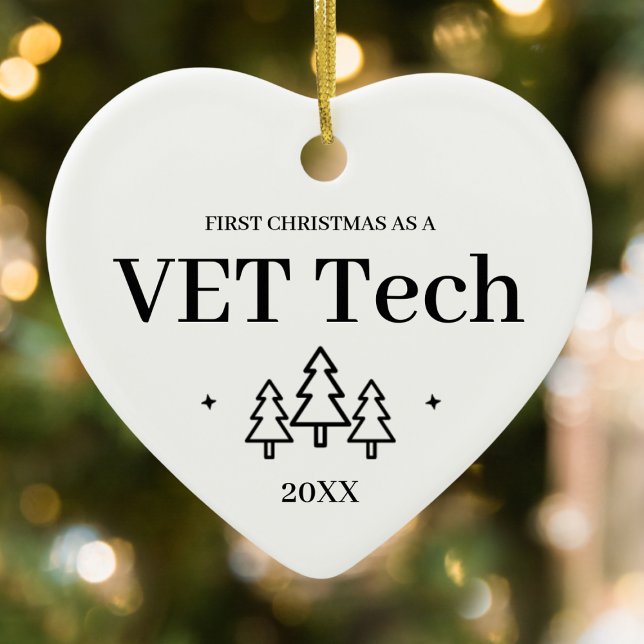 VET Tech New Job-jul Julgransprydnad Keramik (VET Tech New Job Christmas Ceramic Ornament
)