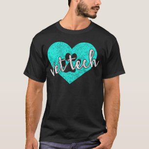 Vet Tech Pawprint Heart Cute Paw Print Veterinaria T Shirt