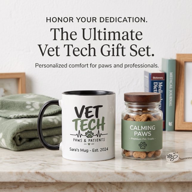 Vet Tech Paws & Patients Mugg (Skapare uppladdad)