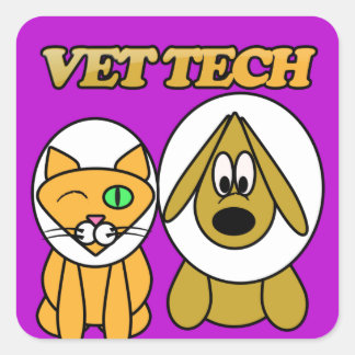 VET TECH STICKER AV WWW.VETTECHSTUFF.COM FYRKANTIGT KLISTERMÄRKE