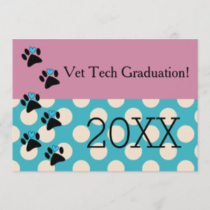 Vet Tech Studenten Rosa och Blue Inbjudningar