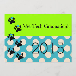 Vet Tech Studentkort Lime och Blue 8 Inbjudningar