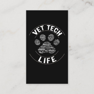 Vet Tech Tass Veterinarian Veterinary Technician Visitkort