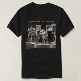 Vet Tech Tvättbjörn Pungråtta Skunk Kaffe Humor T Shirt