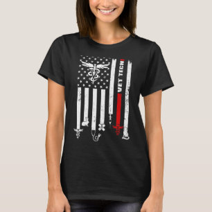 Vet Tech USA flagga Pets Veterinarian Technician T Shirt
