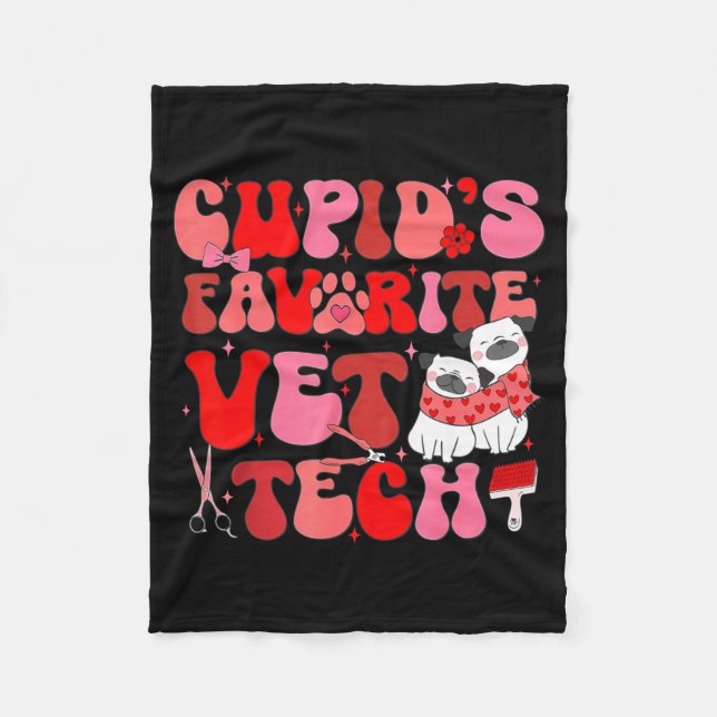 Vet Tech Valentines Day Veterinary Vet Student Vet Fleecefilt (Framsidan)