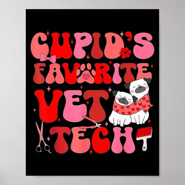 Vet Tech Valentines Day Veterinary Vet Student Vet Poster (Framsidan)
