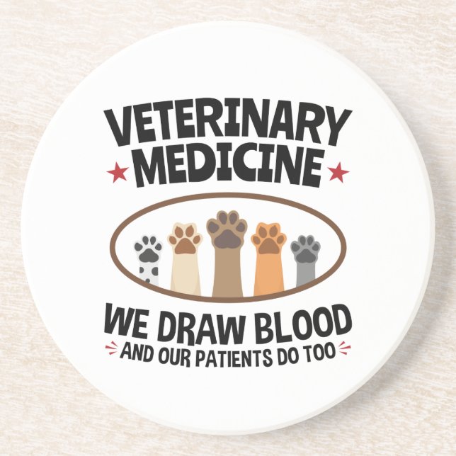 Vet Tech Veterinarian Funny Draw Blood Quote Underlägg (Framsidan)