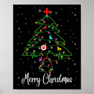 Vet Tech Veterinarian Julgran Merry Christm Poster