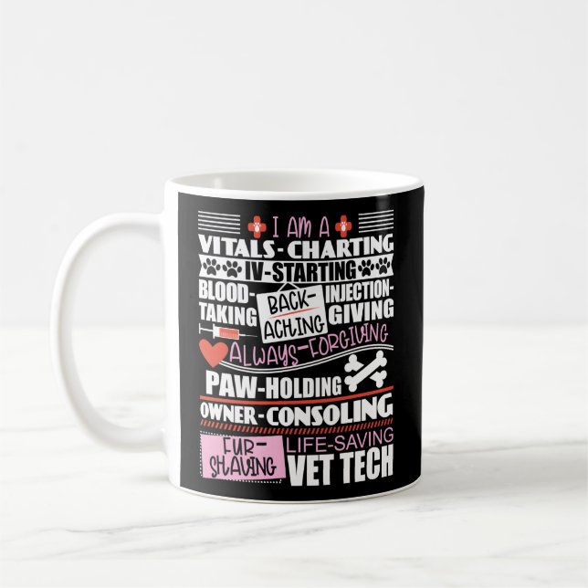 Vet Tech Veterinarian School Student Kaffemugg (Vänster)