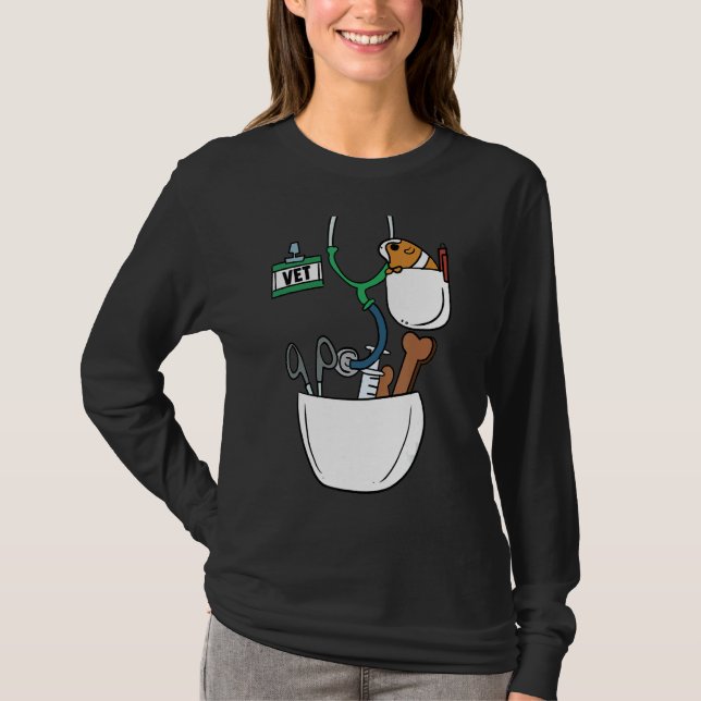 Vet Tech Veterinarian T Shirt (Framsida)