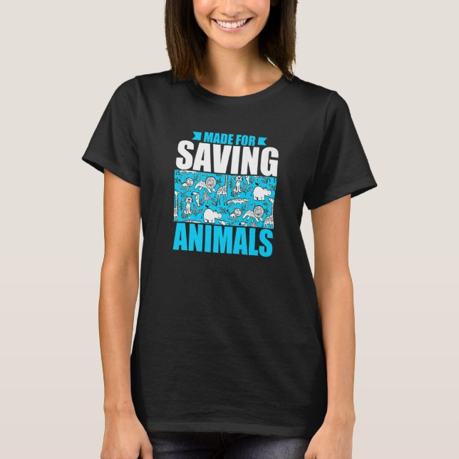 Vet Tech Veterinary Made for Savförsta Animals Räd T Shirt (Framsida)