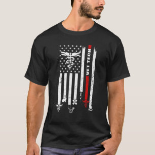 Vet Tech Veterinary Technician American Flagga Tas T Shirt