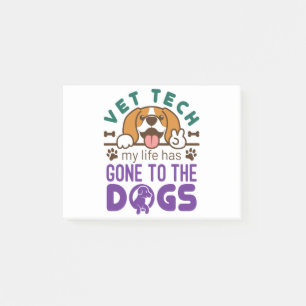 Vet Tech Veterinary Technician Life Borta till Hun Post-it Block