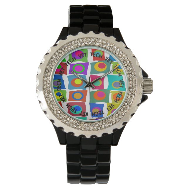 Vet Tech Watch Funky Abstract Design Armbandsur (Framsida)