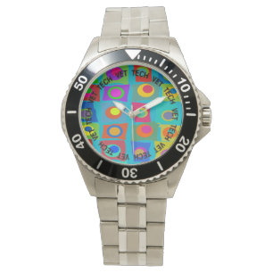 Vet Tech Watch Funky Abstract Design Blue Armbandsur