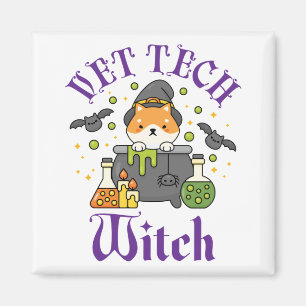 Vet Tech Witch Veterinärtekniker Halloween Magnet