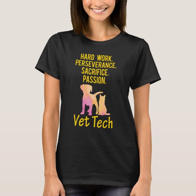 Vet Tech Worzed Veterinary Technician 1 T Shirt (Framsida)