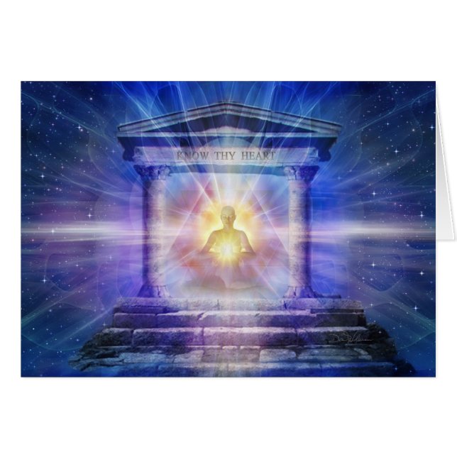 Vet Thy hjärtatempelnatt Hälsningskort (Framsidan Horizontal)