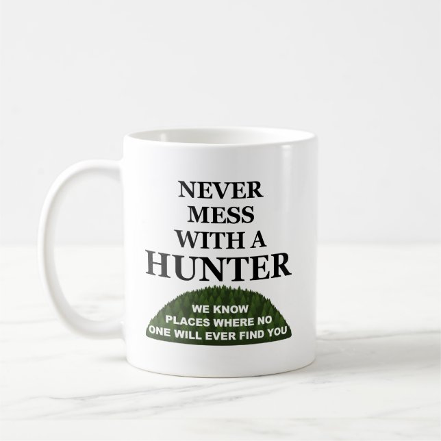 Vet var du ska gömma dig Rolig Jaktmugg Kaffemugg (Vänster)