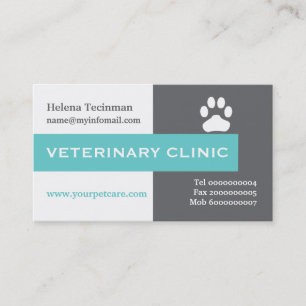 Vet/Veterinary Clinic, tass aqua öga-catch Visitkort