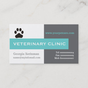Vet/Veterinary Clinic, tass aqua öga-catch Visitkort