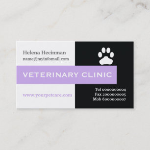Vet/Veterinary Clinic, tass lavender öga catch Visitkort