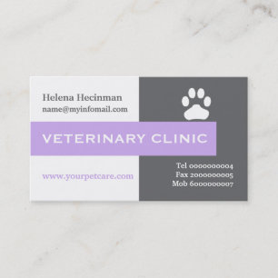 Vet/Veterinary Clinic, tass lavender öga catch Visitkort